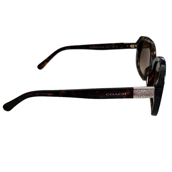 Coach Signature Turquoise Frame Sunglasses HC8299(L1142) Dark Brown - Picture 2 of 9